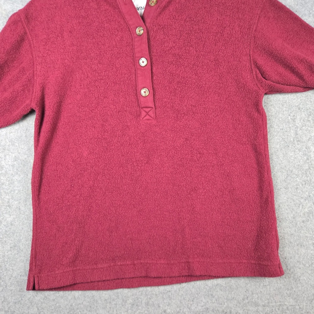 Aerie Henley Sweatshirt Womens XS Maroon Long Sleeve Button Front Sherpa Fleece - Picture 3 of 9